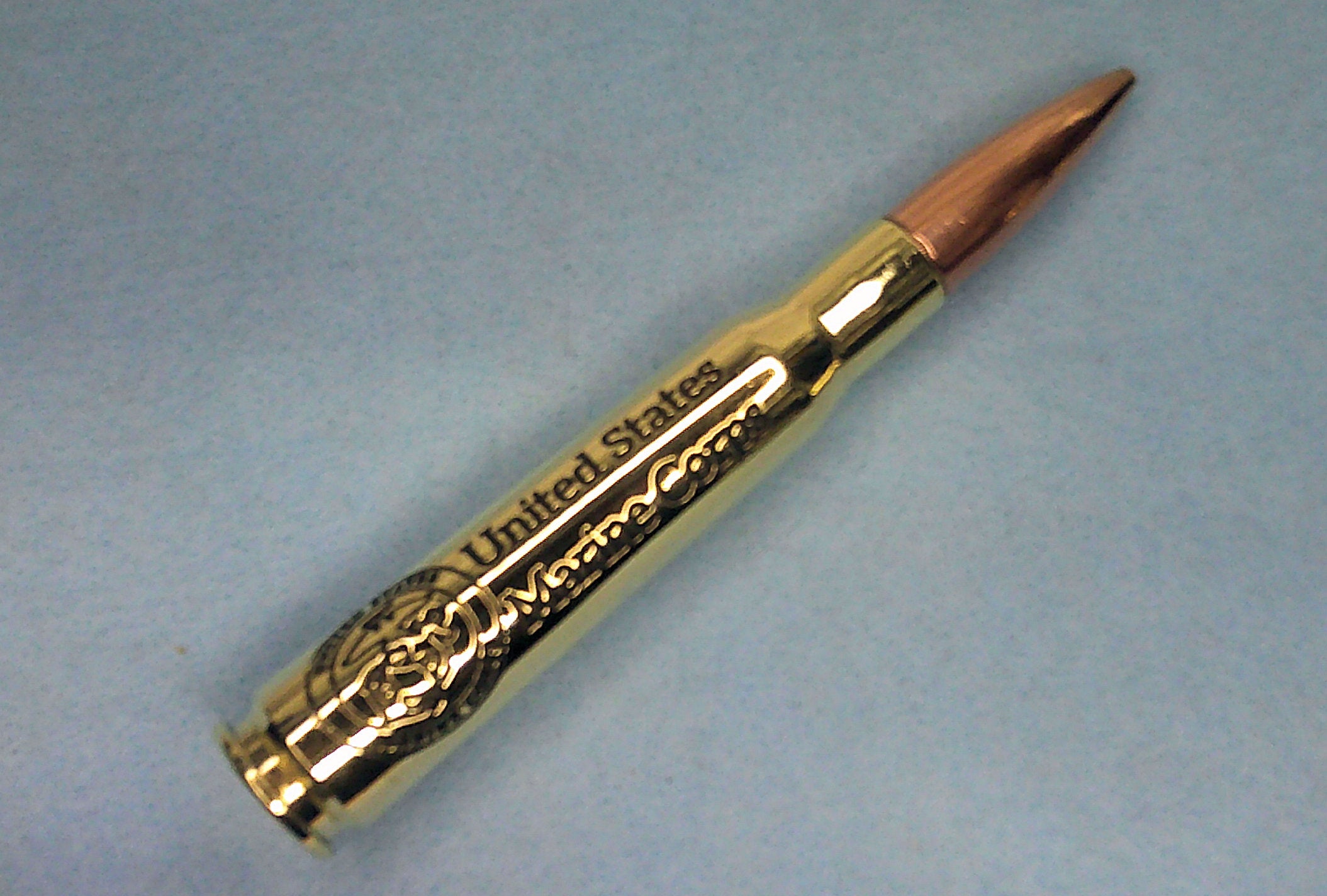50 Caliber BMG Bottle Opener – Engraved Military Service Design – Recycled from Genuine Military Surplus Brass