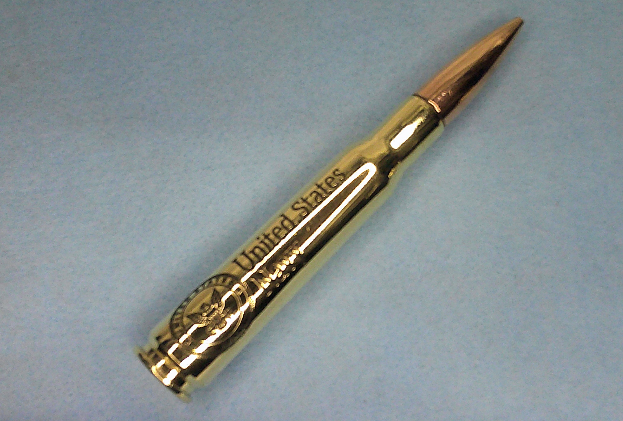 50 Caliber BMG Bottle Opener – Engraved Military Service Design – Recycled from Genuine Military Surplus Brass