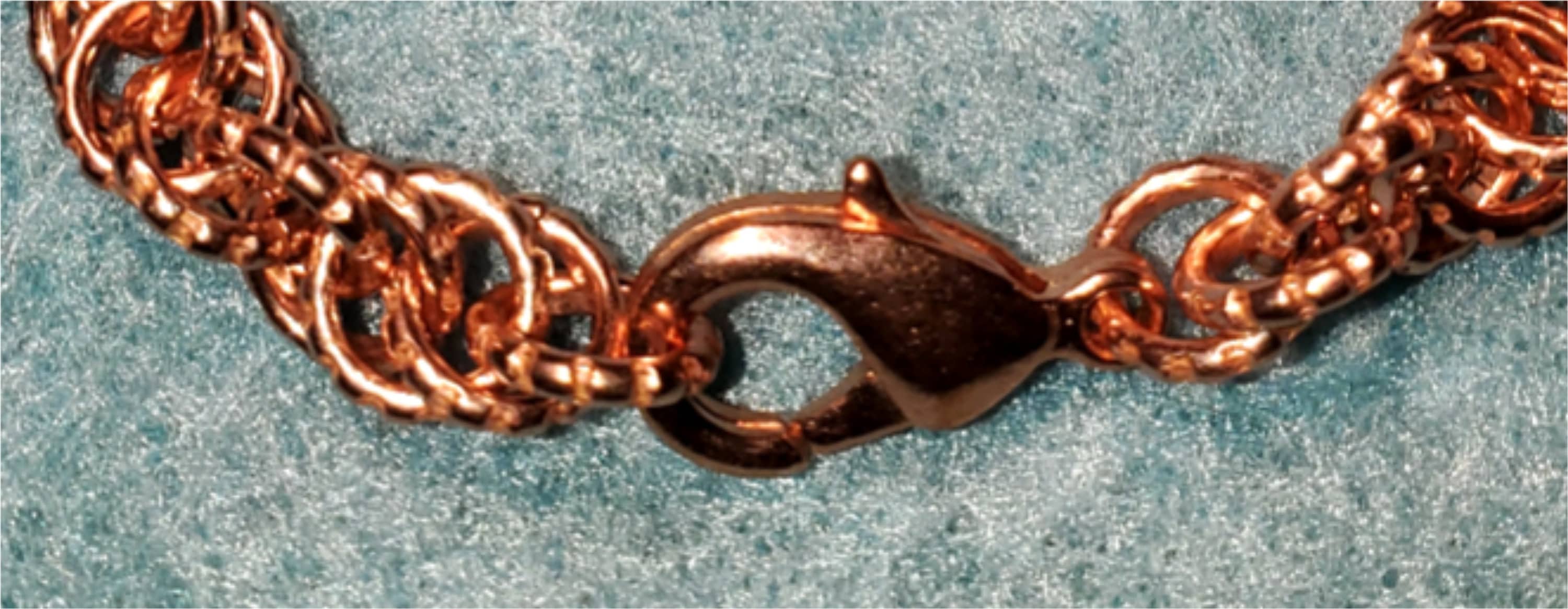 Twisted Link  Therapeutic Bracelet- 16g 5mm Textured Recycled Copper Rings with Lobster Claw Clasp