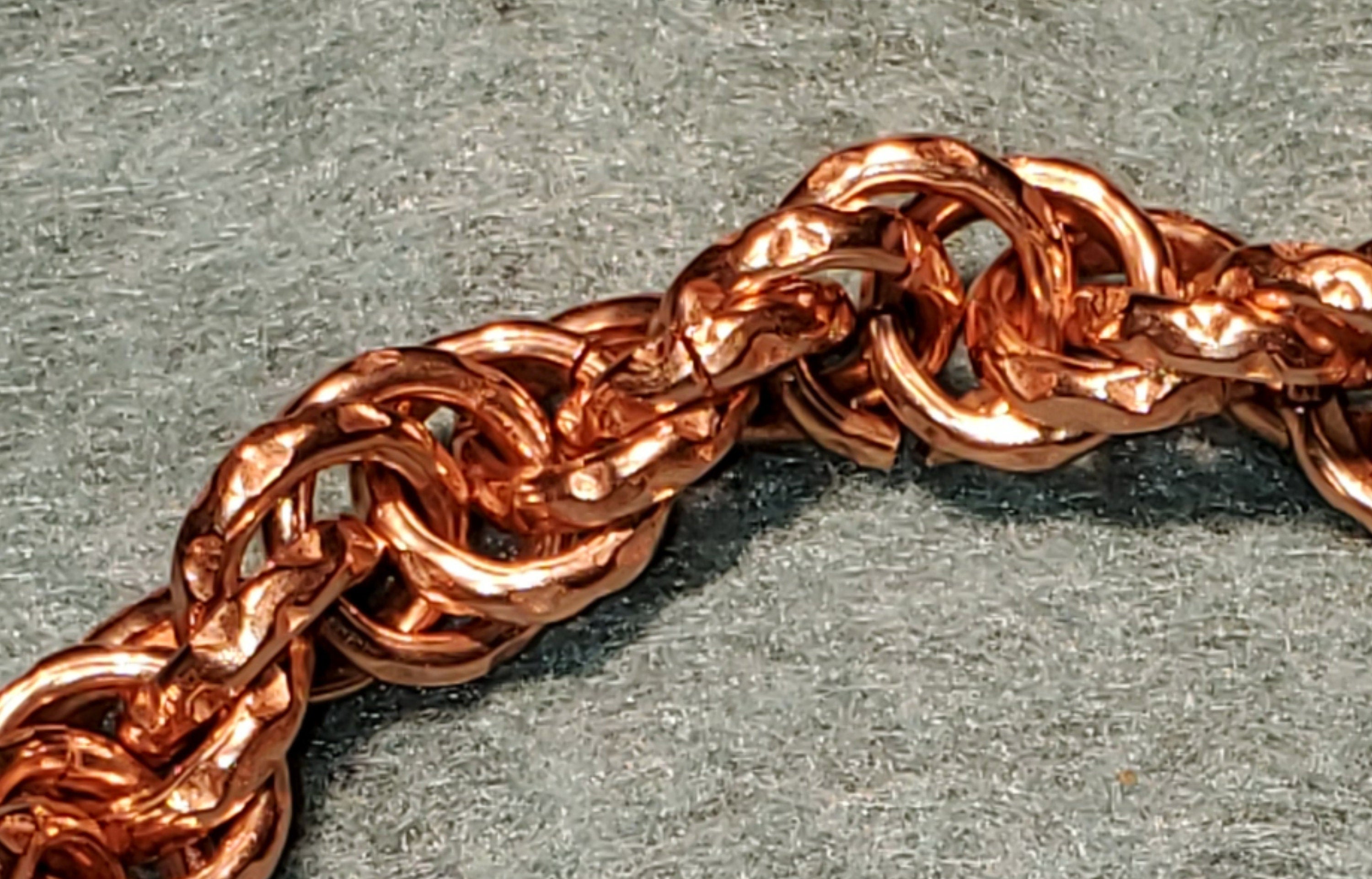 Single Twisted Men's Therapeutic Bracelet- 14g 5.5mm Textured Recycled Copper Rings