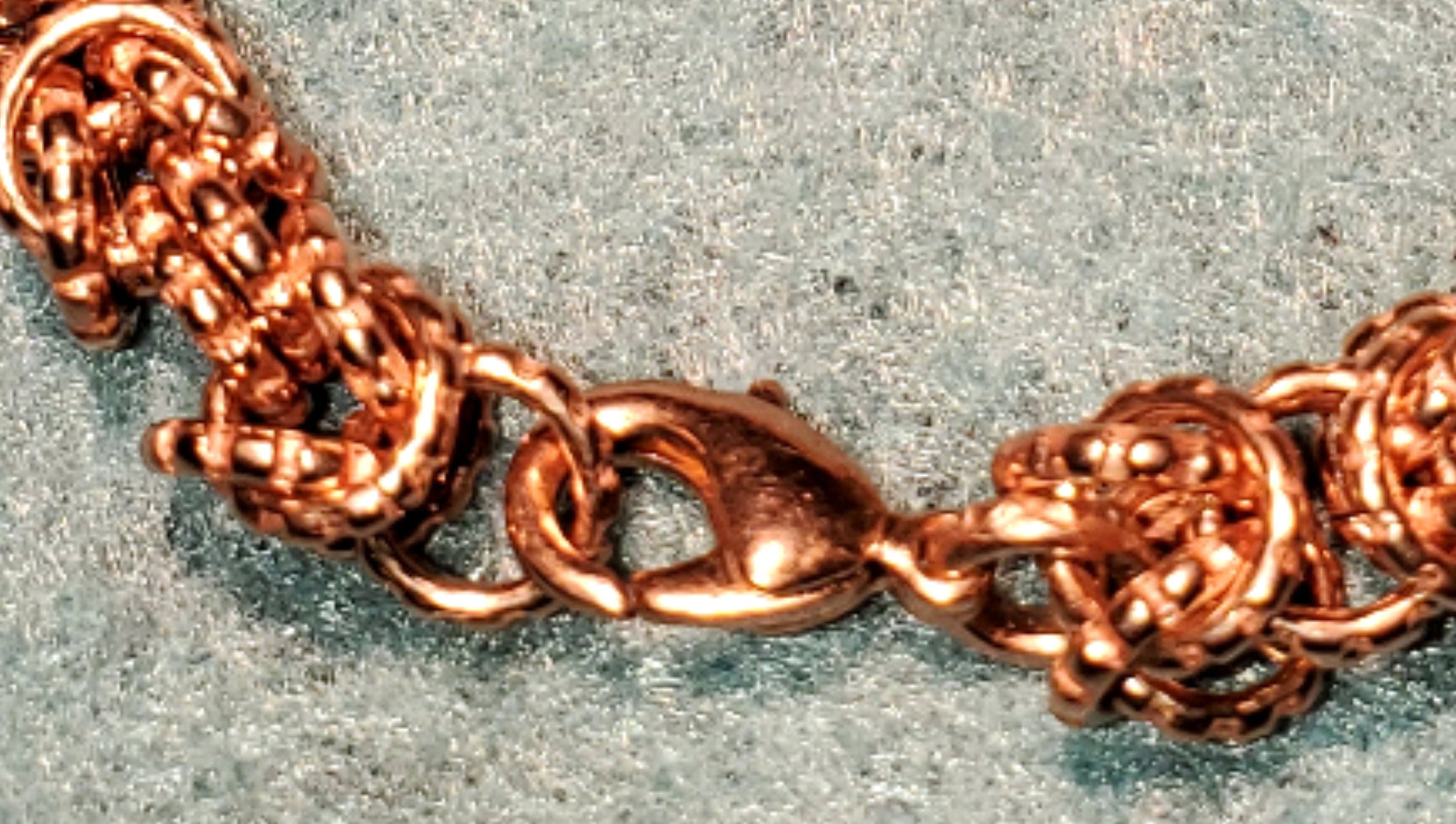 Healing Bracelet- Pure Copper Therapeutic 16 gauge Byzantine 5mm Links- Handmade in the USA