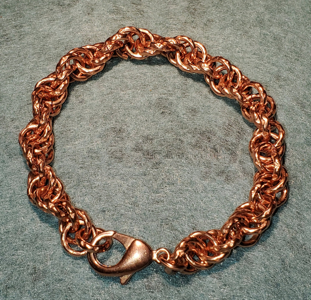 Single Twisted Men's Therapeutic Bracelet- 14g 5.5mm Textured Recycled Copper Rings