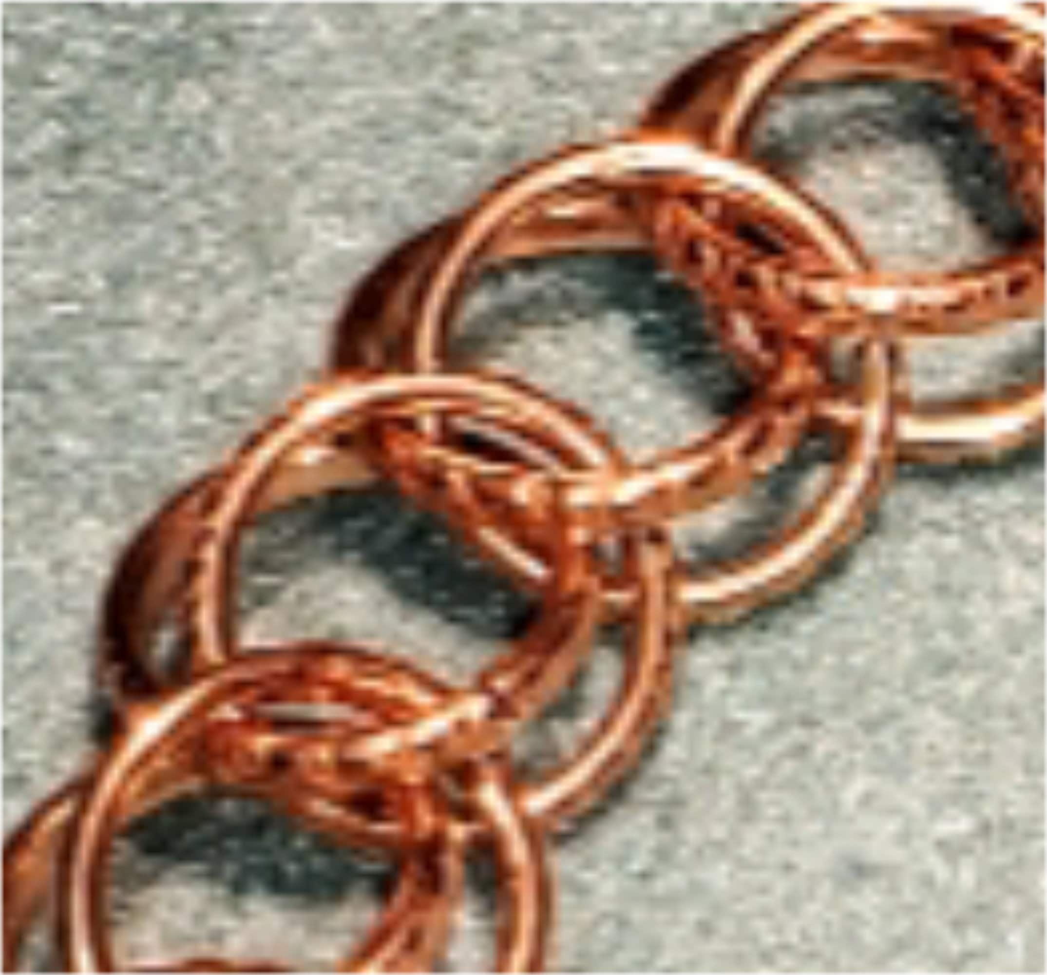 Pure Copper Therapeutic 1/2 Persian Bracelet Textured 9.5mm Links- Handmade in the USA