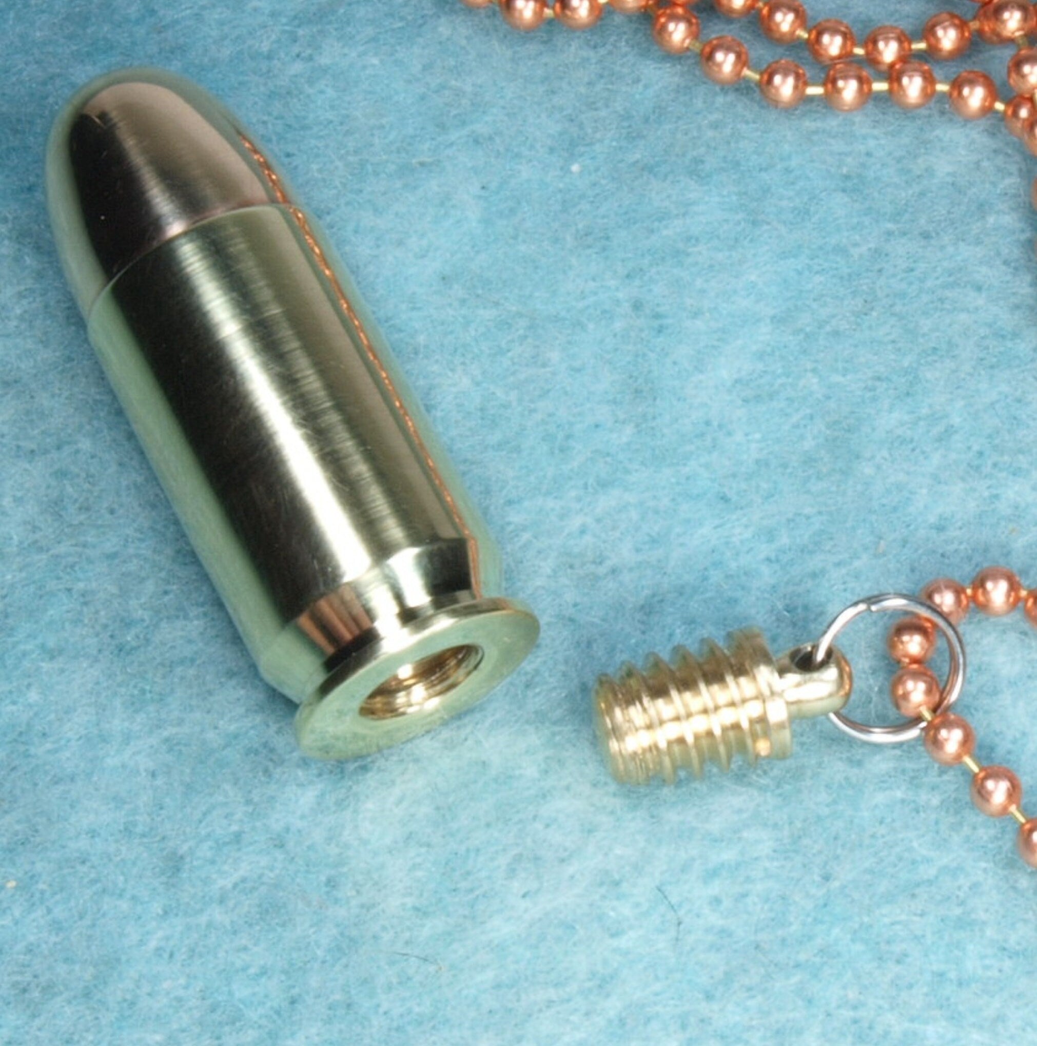 Personalized- 45 Automatic Colt Pistol Bullet Secret Compartment Keepsake Urn Necklace