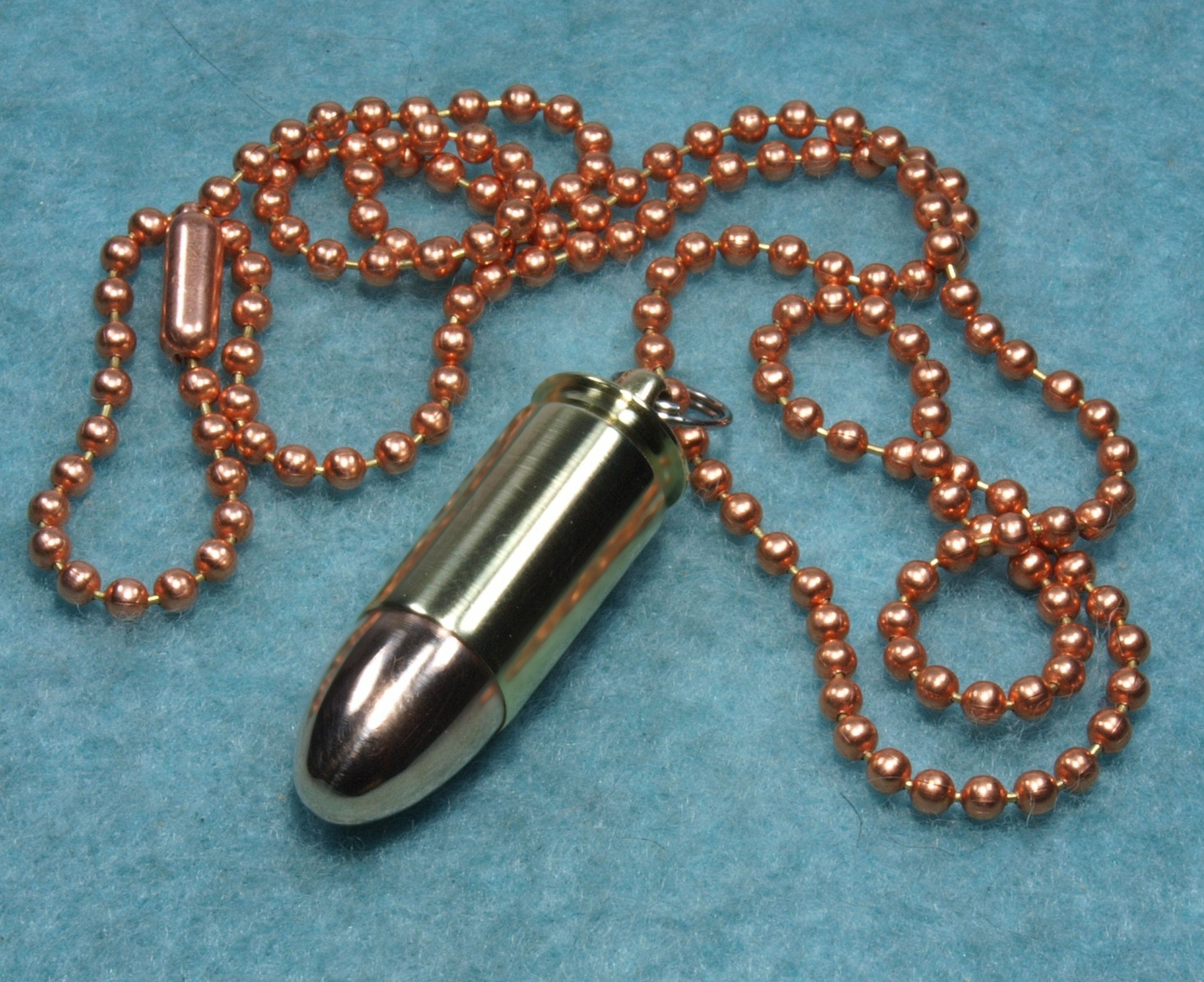 9mm Automatic Luger Bullet Funeral Ashes Keepsake Urn Necklace