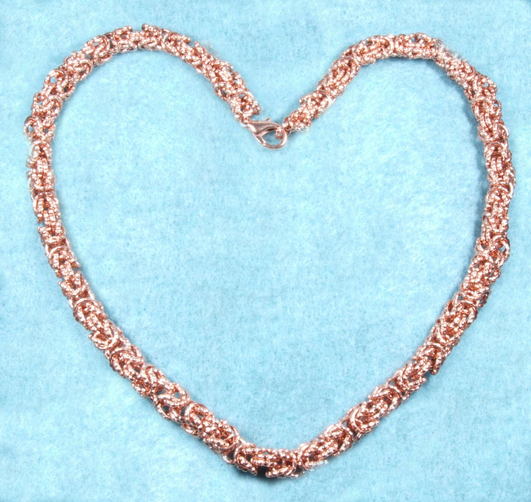 Handmade Copper Byzantine Chain Necklace: 16 Gauge, 5mm Links