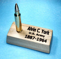 Personalized Bullet Ashes Urn – On Personalized Montana Pine Base