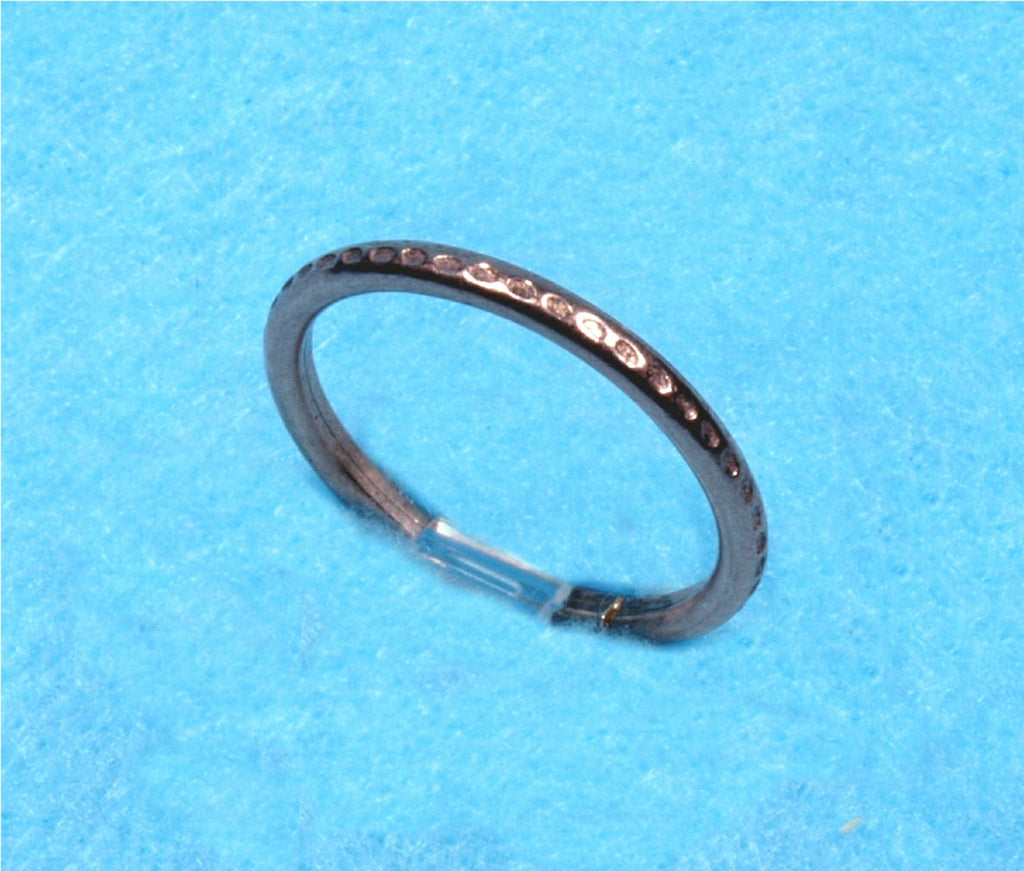 Recycle Copper 12 Gauge Wire Bead Textured Ring