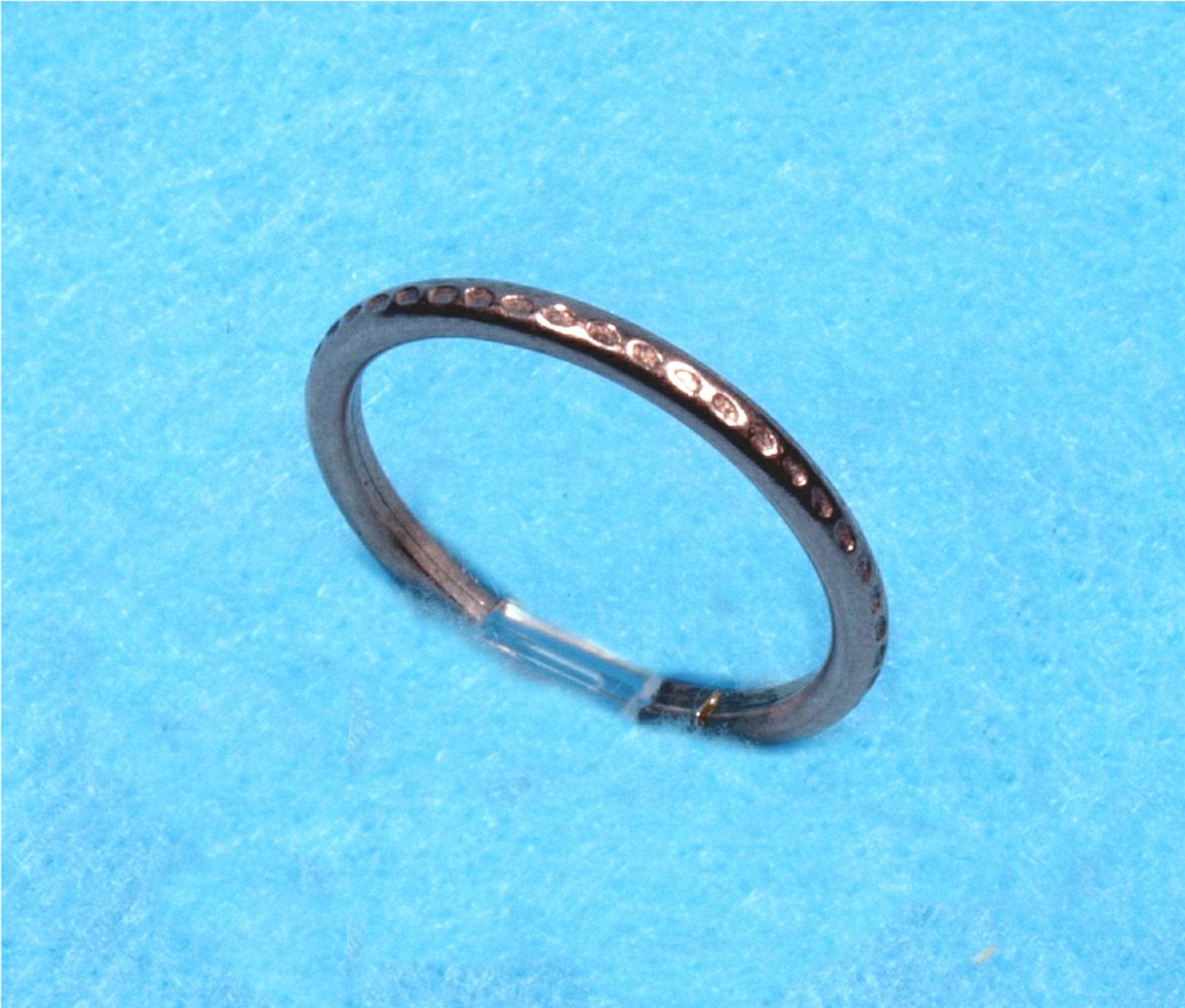 Recycle Copper 12 Gauge Wire Bead Textured Ring