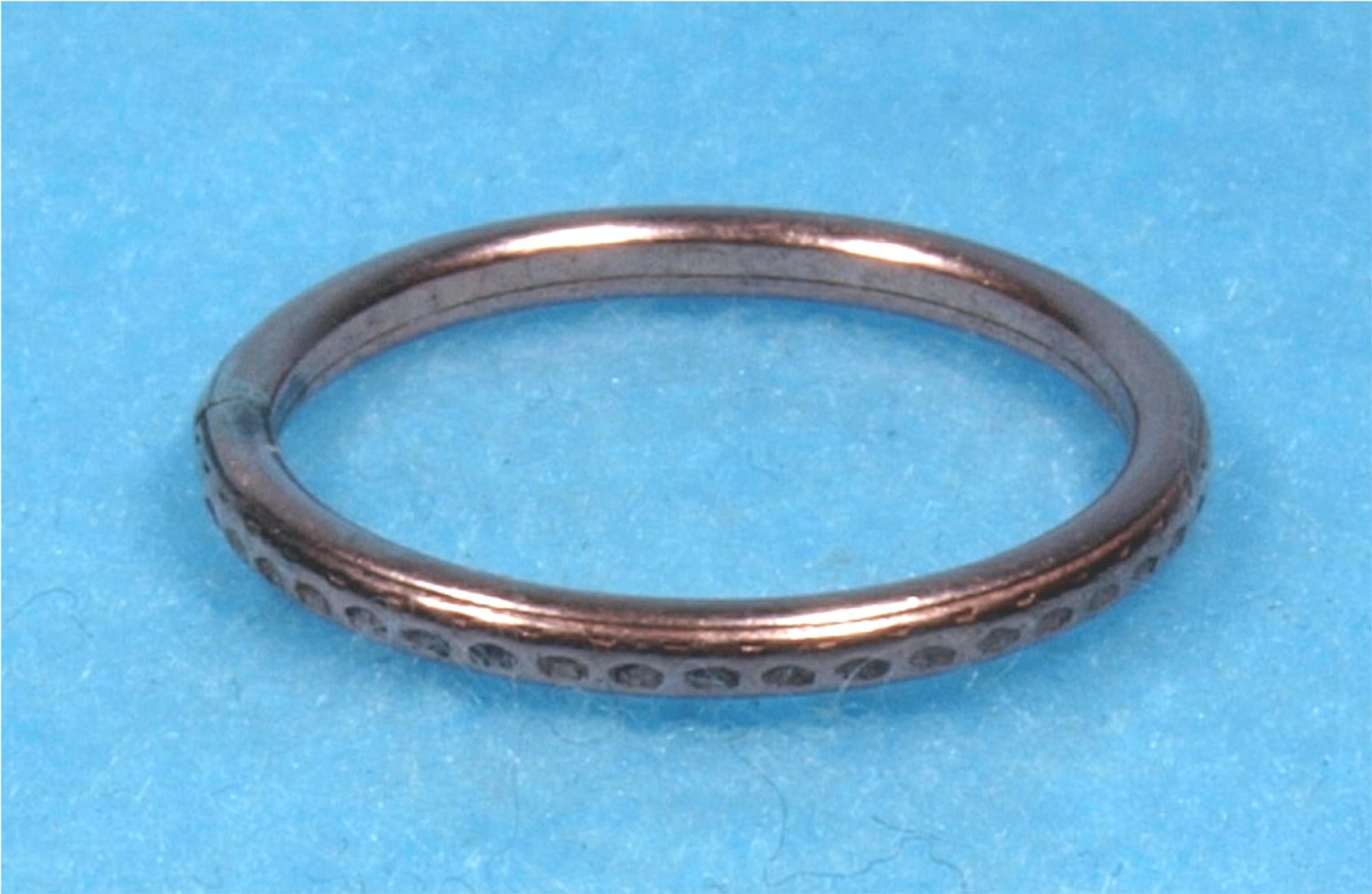 Recycle Copper 12 Gauge Wire Bead Textured Ring