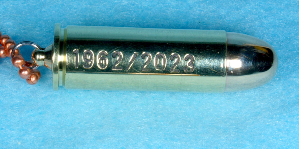 Personalized- 45 Long Colt Pistol Bullet Funeral Ashes Keepsake Urn Necklace