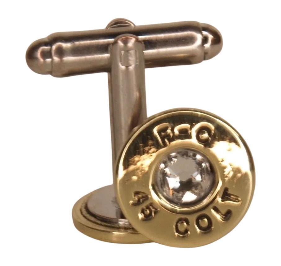 45 Colt Recycled Brass Bullet Cuff Links- (One Pair Various Headstamps)