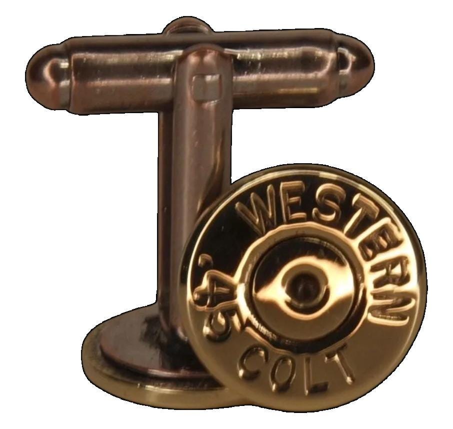 45 Colt Recycled Brass Bullet Cuff Links- (One Pair Various Headstamps)