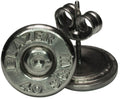 40 Caliber Palladium Plated Recycled Bullet Ear Posts- 1 Pair Various Headstamps