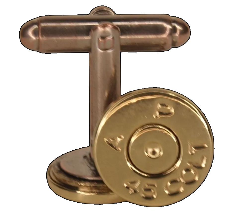 45 Colt Recycled Brass Bullet Cuff Links- (One Pair Various Headstamps)