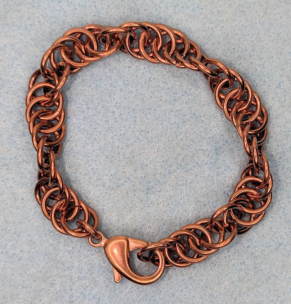Twisted Men's Therapeutic Bracelet- 14g 7.5mm Smooth Recycled Copper Rings