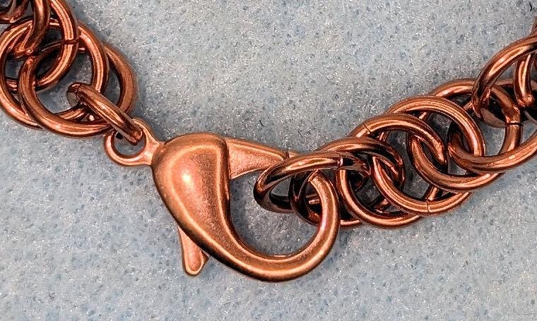 Twisted Men's Therapeutic Bracelet- 14g 7.5mm Smooth Recycled Copper Rings