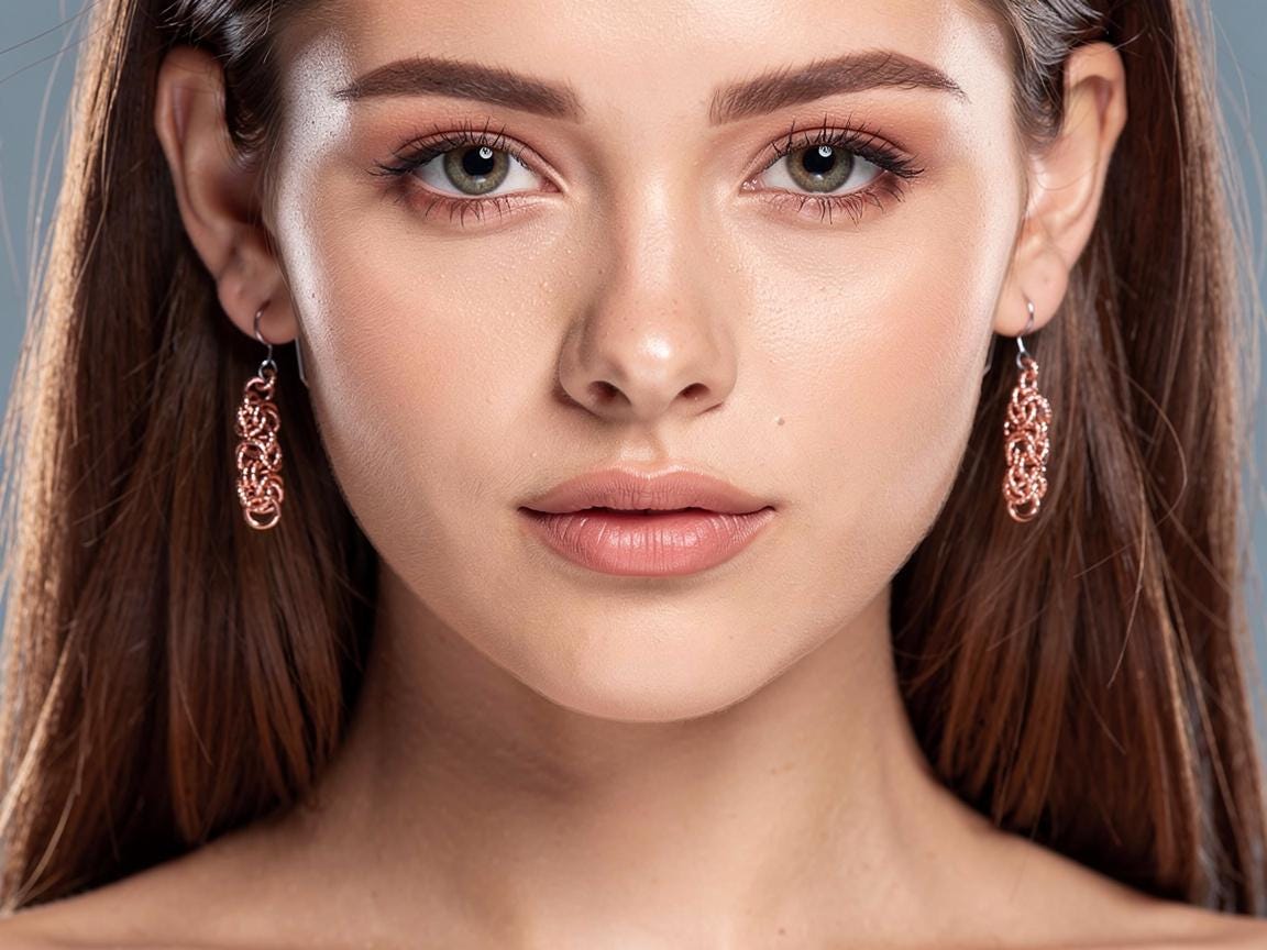 Recycled Copper Byzantine Weave Dangle Earrings